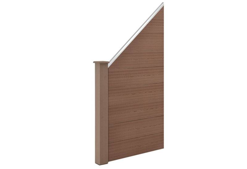 neu.holz Gartenzaun, »Segovia« Lamellenzaun Schrägelement WPC Windschutz 180x96cm Braun von neu.holz
