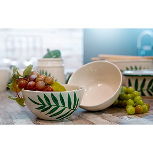 Müslischalen Keramik 2er-Set gemustert Olivenzweig neuetischkultur von neuetischkultur