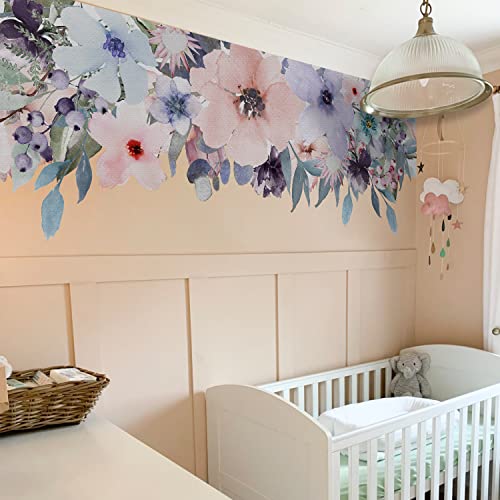 Neukids 240x80cm FABRIC Wandaufkleber selbstklebend Wilder Garten vintage blumen wandtattoo Schlafzimmer Wohnzimmer Wandsticker Kinderzimmer TV-Hintergrund Wanddeko von neukids