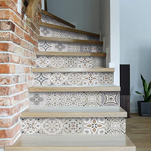 Neukids 7Pcs 100x18cm selbstklebende treppenaufkleber marokkanisch Selbstklebende Treppe Steigleitung Abziehbilder Küche Bad Mosaik Fliesenaufkleber Möbelaufkleber von neukids