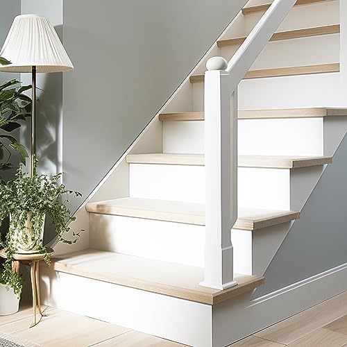 Neukids 7pcs 100x18cm Schneeweiß Treppenaufkleber, Weiß Vinyl Treppe Aufkleber für Treppenstufen, Selbstklebende Treppe Aufkleber Wohnzimmer-Dekor, Küche Bad Fliesenaufkleber DIY Möbelaufkleber von neukids