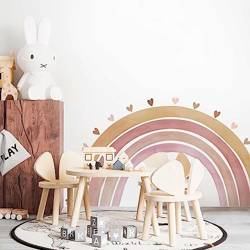 Neukids FABRIC Groß regenbogen wandtattoo kinderzimmer, Boho wandtattoo mädchenzimmer Regenbogen Liebes Wandsticker, Schlafzimmer Wohnzimmer Wandaufkleber Babyzimmer Wanddeko von neukids