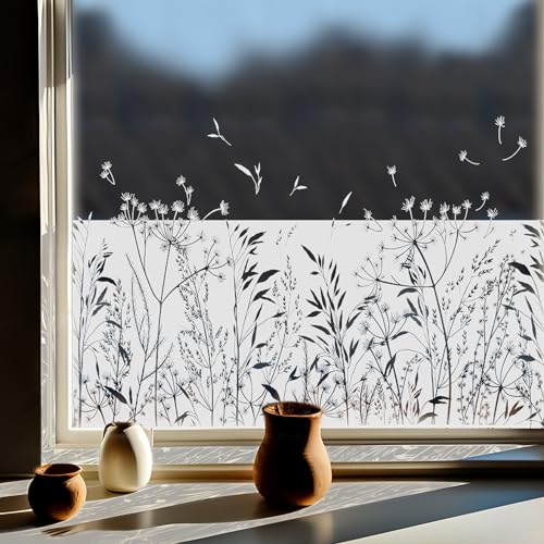 Neukids Fensterfolie Pusteblume, klebefolie Fenster Selbstklebende, Fensterfolie Muster Weiß Pflanze, Fenstersticker Fenster Deko Kinderzimmer Wohnzimmer Schlafzimmer Küche Bad von neukids