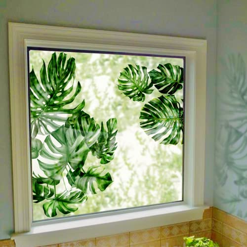 Neukids fensterbilder frühling Sommer selbstklebend Aquarell Tropische Pflanze Fensteraufkleber Hängende Pflanzen Fensterfolie Wohnzimmer Schlafzimmer kinderzimmer Fensterdeko von neukids