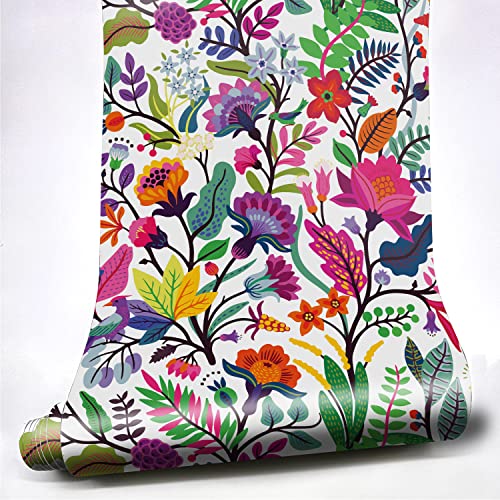 neukids frische blumen möbelfolie, folie möbel Lotus muster, klebefolie für schrank, klebefolie küche schlafzimmer wohnzimmer tapete selbstklebende blume dekofolie 2 Rollen 40x250cm von neukids