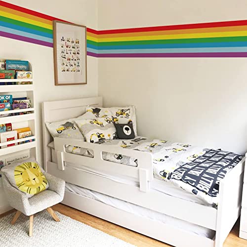 Neukids Große Regenbogen Wandtattoo, 320x40cm Linearer Regenbogen Tapeten Bordüre, Wandsticker Kinderzimmer Babyzimmer Schlafzimmer Wohnzimmer Korridore Klassenzimmer Wandaufkleber von neukids