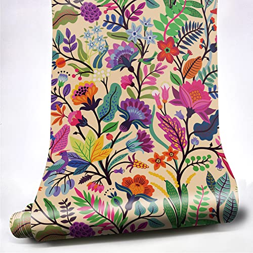 neukids klebefolie motiv blumen, Lotus muster klebefolie für schrank möbelfolie selbstklebend, klebefolie küche schlafzimmer wohnzimmer tapete selbstklebende 2 Rollen 40x250cm von neukids