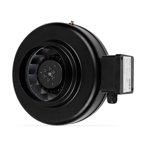 neverest® RV-B Rohrventilator 125mm Profi Ventilator Robust Leistungsstark Radiallüfter 230V/220V mit Stecker 490 m³/h, 65W, 47dB Material Metall von neverest
