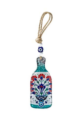 nevfactory Nev Nazar Boncuk Evil Eye Wanddeko - Handgefertigter Glücksbringer Flasche mit Türkischem Auge aus Glas von nevfactory