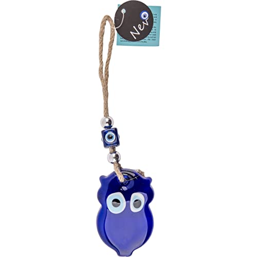 nevfactory Nev Nazar Boncuk Evil Eye Mini Eule Wanddeko - Handgefertigter Mystischer Glücksbringer mit Türkischem Auge aus Glas von nevfactory