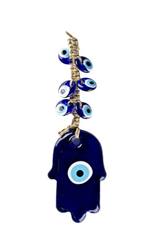 nevfactory Nev Nazar Boncuk Evil Eye atimas Hand Wanddeko - Handgefertigter Glücksbringer Fatimas Hand mit Türkischem Auge aus Glas von nevfactory