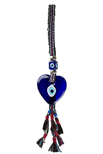 nevfactory Nev Nazar Boncuk Evil Eye Wanddeko - Handgefertigter Glücksbringer Herz mit Türkischem Auge aus Glas von nevfactory