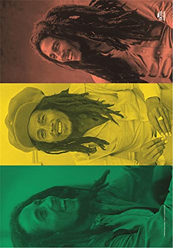 Bob Marley Rasta Collage One love Nue Textil-Flaggen-Plakat 75cm x 110cm von Heart Rock