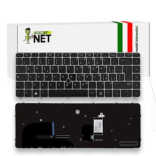 new net - Tastatur kompatibel mit HP EliteBook 745 G3 745 G4 840 G3 840 G4 Notebook [Frame Silver - Trackpoint - Layout ITA] von new net