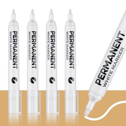 newatty 4 Weiße Acrylmarker 2mm, Permanentmarker Trocknende Weißer Steine Stift Wasserfeste Schnell Acrylstifte Hoher Deckkraft für Stein Holz Glas Keramik Leinwand Reifen Textilien newatty 4 Weiße Acrylmarker 2mm, Permanentmarker Trocknende Weißer Steine Stift Wasserfeste Schnell Acrylstifte Hoher Deckkraft für Stein Holz Glas Keramik Leinwand Reifen Textilien von newatty