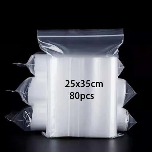 newlng 80pcs Druckverschlussbeutel Klein Zipper Beutel 25cmX35cm A4 Wiederverschliessbar Plastikbeutel Verschließbar Tütchen Polybeutel mit Druckverschluß Kleine (Erhältlich in Verschiedenen Größen) von newlng