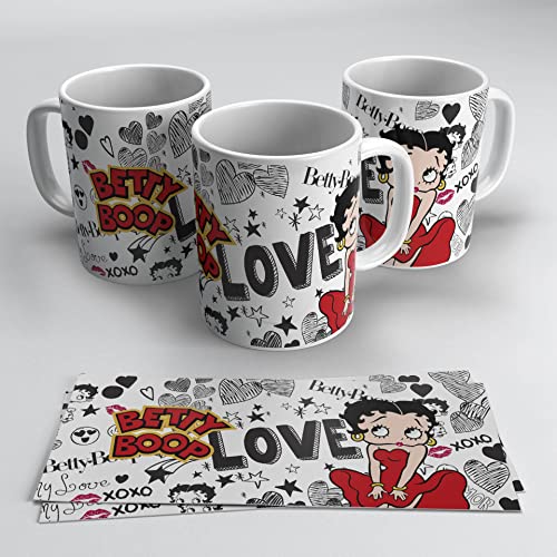 Betty Boop Tasse Geschenk für Fans der berühmtesten Flapper-Mädchen - Geschenk Betty Boop Merch Tasse | 320 ml (Betty Boop - Love in Schwarz) von newseny