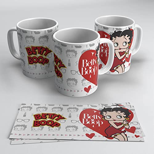 Betty Boop Tasse Geschenk für Fans der berühmtesten Flapper-Mädchen - Geschenk Betty Boop Merch Tasse | 320 ml (Betty Boop - Rotes Herz) von newseny