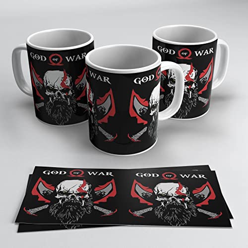 God of War Tasse mit Motiv "God of War" von Ceramica, 330 ml, Geschenk für Spieler (God Of War Double - Schwarz) von newseny