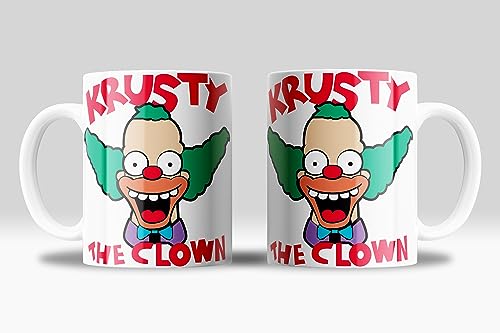 Krusty der Clown Tasse - Krusty The Clown - Für Fans der Simsons-Serie | Keramik 355 ml (Krusty der Clown (weißer Hintergrund)) von newseny