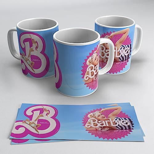 newseny Barbie Film Tasse Geschenk für Fans der schönsten Puppe (Becher Geschenk für Mädchen) | Keramik 355ml (Logo Barbie) von newseny