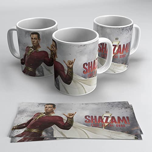 newseny Shazam 2 Tasse - Die Wut der Götter | Geschenk für Shazam Superhelden-Fans | 320 ml Keramik (Shazam Kaugummi) von newseny