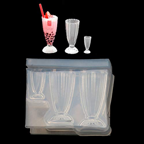 3D Kleine Glasflasche Harzform Trinkflasche Glas Becher Tasse Simulierte Lebensmittel Mini Cake Tasse Silikon Harz Form Handwerkzeug von newwyt