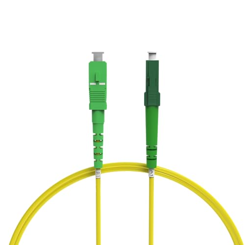 nexinex - 2m Glasfaserkabel LC/APC auf SC/APC Patchkabel | LWL Simplex Singlemode OS2 FTTH Glasfaser Lichtwellenleiter Kabel von nexinex