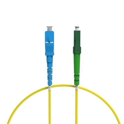 nexinex - 0,5m Glasfaserkabel LC/APC auf SC/UPC Patchkabel | LWL Simplex Singlemode OS2 FTTH Glasfaser Lichtwellenleiter Kabel von nexinex