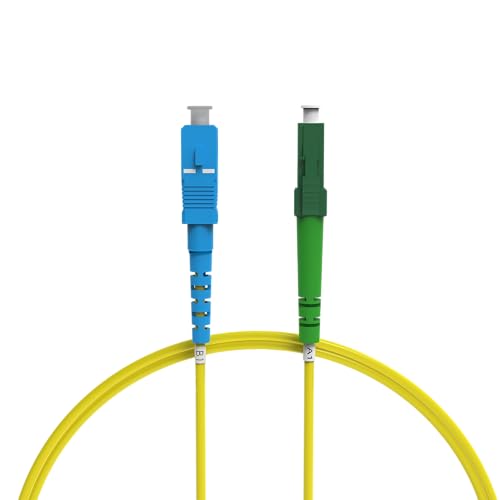 nexinex - 1m Glasfaserkabel LC/APC auf SC/UPC Patchkabel | LWL Simplex Singlemode OS2 FTTH Glasfaser Lichtwellenleiter Kabel von nexinex