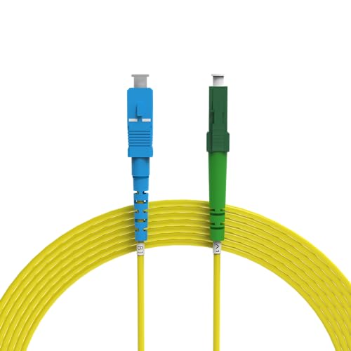 nexinex - 30m Glasfaserkabel LC/APC auf SC/UPC Patchkabel | LWL Simplex Singlemode OS2 FTTH Glasfaser Lichtwellenleiter Kabel von nexinex