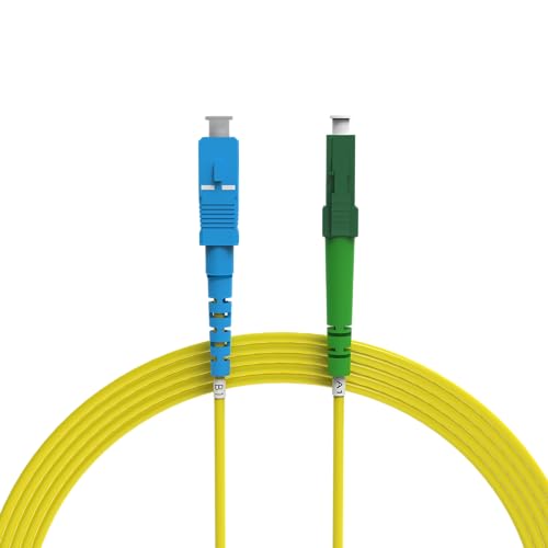 nexinex - 7m Glasfaserkabel LC/APC auf SC/UPC Patchkabel | LWL Simplex Singlemode OS2 FTTH Glasfaser Lichtwellenleiter Kabel von nexinex