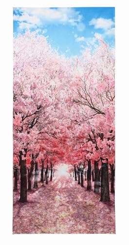 next.design Noren Türvorhang im japanischen Stil mit einem Bild der japanischen Sakura-Kirschblüten Baum Avenue bedruckt (Muster 1 (kein Schlitz)) von next.design