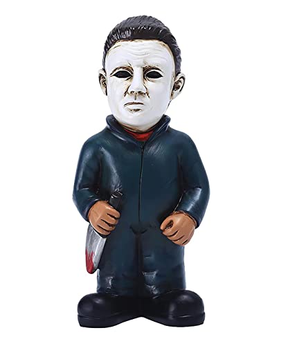 nezababy HorrorfilmGartenzwerge Killer Set Alptraum auf der Elm Straße Mörder Michael Myers Freddy Jason Halloween Zombie Zwerg Harz-Figuren für drinnen und draußen Hof Dekor von nezababy
