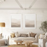 Abstrakte Aquarell-Landschaft in Braun-Beige // No1 2Erset Fineartprint-Poster von ngmSTYLE