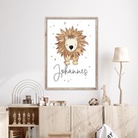Kinderzimmerposter Löwe // Namensposter Geschenk Zur Taufe Oder Geburt Versch. Formate Digitale Datei von ngmSTYLE