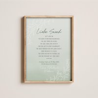Patenbrief Zur Taufe, Kommunion Oder Konfirmation // Geschenk Mit Name Und Spruch Druck Digital von ngmSTYLE