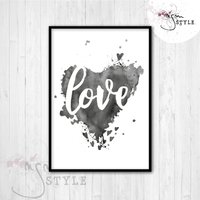 Poster Herz Love Im Watercolor-style Poster Herz Love Im Watercolor-style von ngmSTYLE