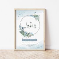Poster Kommunion Mit Taufspruch, Geschenk Zur Kommunion, Junge Und Mädchen von ngmSTYLE