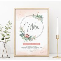 Poster Kommunion Mit Taufspruch, Geschenk Zur Kommunion, Mädchen Und Junge von ngmSTYLE