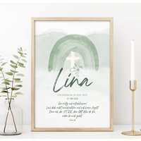 Poster Regenbogen Zur Taufe // Patenbrief Geschenk Mit Name Und Spruch Druck Oder Digital von ngmSTYLE