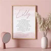 Poster Watercolor Zur Kommunion Oder Konfirmation // Geschenk Mit Name Und Spruch Druck Digital von ngmSTYLE