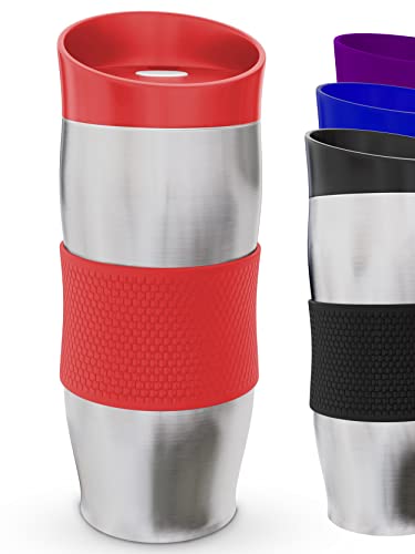 Praknu Thermobecher Kaffee To Go 400ml - Auslaufsicher - Hält Lange Warm - Spülmaschinenfest (Rot) Praknu Thermobecher Kaffee To Go 400ml - Auslaufsicher - Hält Lange Warm - Spülmaschinenfest (Rot) von Praknu