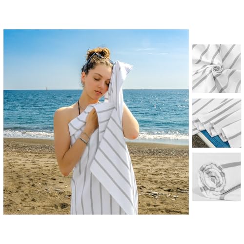 nice homeit 2er-Set Strandtuch aus Baumwolle, 75 x 160 cm, doppelseitig – saugfähig, schnell trocknend, leicht, sandabweisend, hergestellt in Italien nice homeit 2er-Set Strandtuch aus Baumwolle, 75 x 160 cm, doppelseitig – saugfähig, schnell trocknend, leicht, sandabweisend, hergestellt in Italien von nice homeit