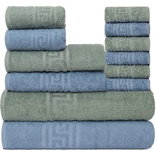 nice homeit Handtuch-Set, 6-teilig, 100% Baumwolle, weich und sehr saugfähig, Handtuch-Set für Badezimmer, Gesicht und Bidet in verschiedenen Größen, hergestellt in Italien, Blau und Grün nice homeit Handtuch-Set, 6-teilig, 100% Baumwolle, weich und sehr saugfähig, Handtuch-Set für Badezimmer, Gesicht und Bidet in verschiedenen Größen, hergestellt in Italien, Blau und Grün von nice homeit