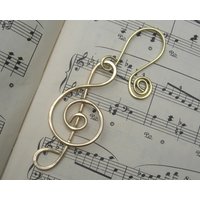 Violinschlüssel Messing Musik Verzierung, Geschenk, Note Weihnachtsverzierung, G-Notenschlüssel, Musiker Wohnkultur Urlaub Ornament, Dekoration von nicholasandfelice