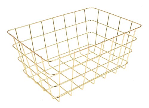 Nicht Zutreffend Aufbewahrungskorb Dekokorb Obstkorb | Metall | Goldfarben | B 30 cm x H 21 cm x T 14 cm von Nicht Zutreffend