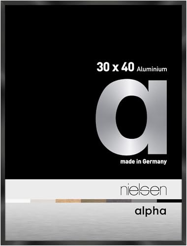 nielsen Aluminium Bilderrahmen Alpha, 30x40 cm, Eloxal Schwarz Glanz von nielsen