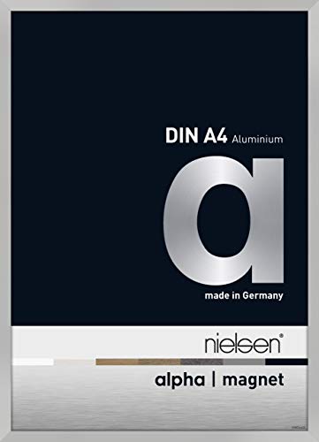 nielsen Aluminium Bilderrahmen Alpha Magnet Acryl, 21x29,7 cm (A4), Silber Matt von nielsen