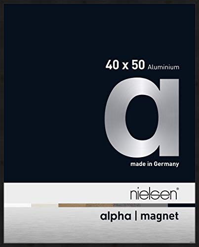 nielsen Aluminium Bilderrahmen Alpha Magnet Acryl, 40x50 cm, Eloxal Schwarz Matt von nielsen